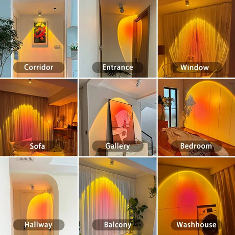 Hjemix | LED Solnedgang Atmosfære Vegg Spotlights
