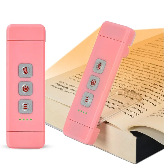 Hjemix | Klips-lys for bøker, USB-oppladbart leselys med timer, bærbart LED-bokmerke-lys for seng og skrivebord