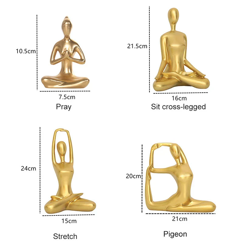 Hjemix Interior Hjem Dekorative Figurer Skrivebord Tv Torsjon Dekorasjon Stue Skulptur Harpiks Statuer Hjem Dekor Yoga Jente Håndverk