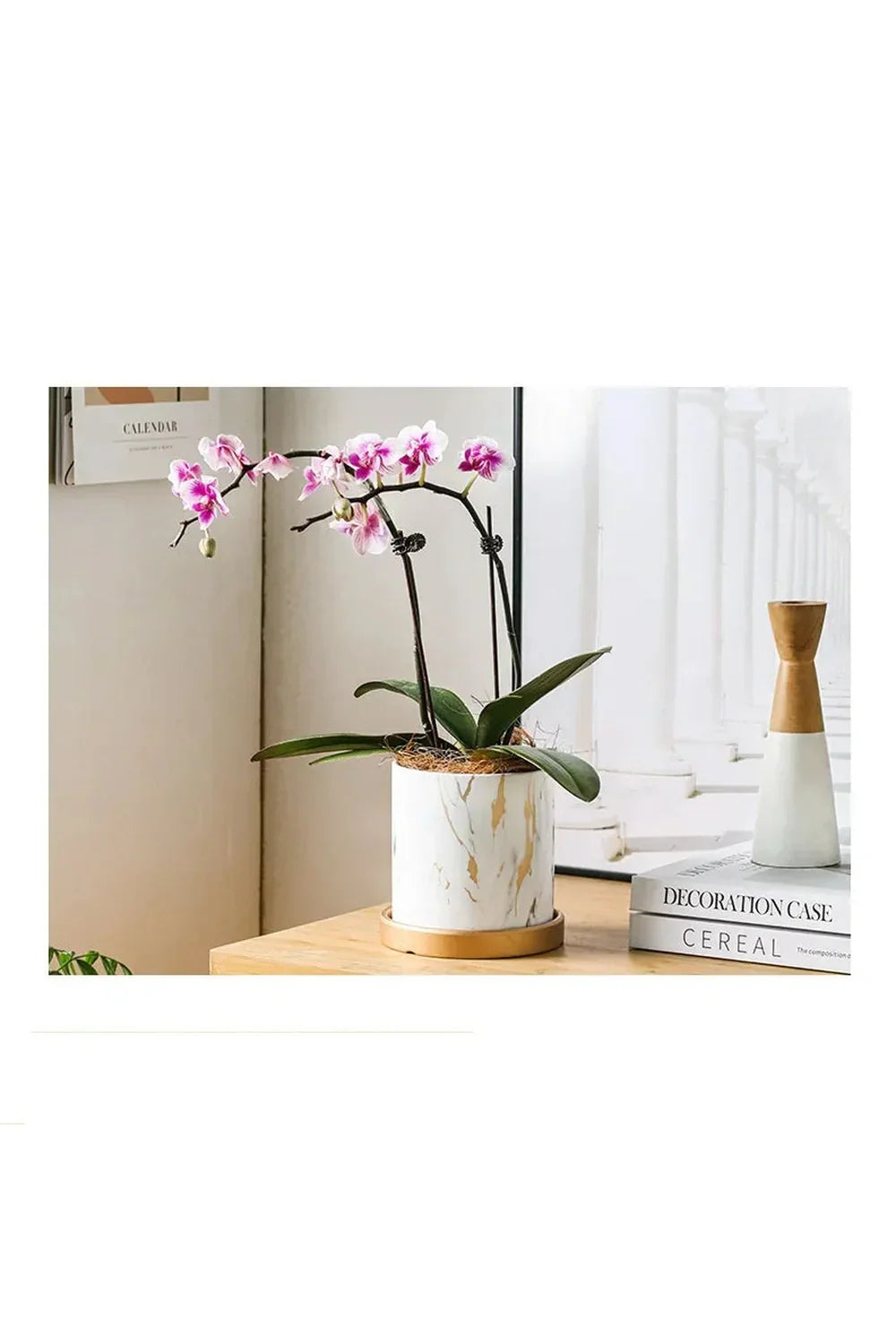 Hjemix | Marmor Gullblad Plantepotte Sett