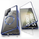 Hjemix | Metall Aluminiumlegering 360-deksel med sikkerhetslukking for Samsung Galaxy S24-S23 Serie
