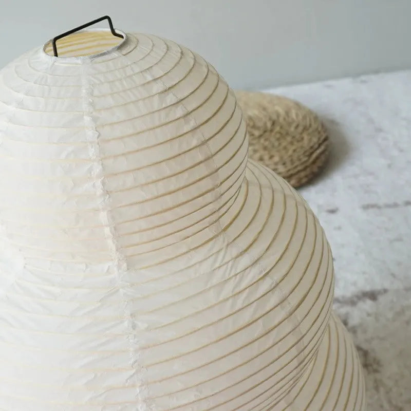 Hjemix | Japansk Wabi-Sabi tripod gulvlampe soverom nattbord stue spisestue studie loft dekor skrivebord lampe hvit rispapir bordlampe
