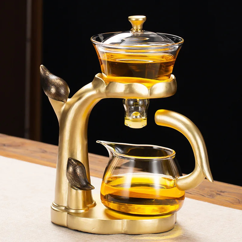 Hjemix | Kung Fu Tekanne Husholdnings Magnetisk Utvinning Semi-Automatisk Faul Tea Forberedelsesverktøy Glass Tedekketøy