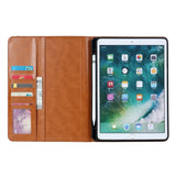Hjemix | Lær Flip Case for iPad 9.7 (2017-2018), 10.2 (7. / 8. generasjon), Air 2/3/4, Pro 9.7/10.5/11 - Vanntett, Støtsikker, Forretnings Tablet Case