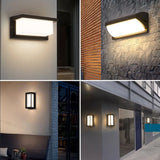 Hjemix | LED vegglampe med radar bevegelsessensor – 16W vanntett lys for innendørs og utendørs bruk, kaldt og varmt hvitt lys, AC85-265V