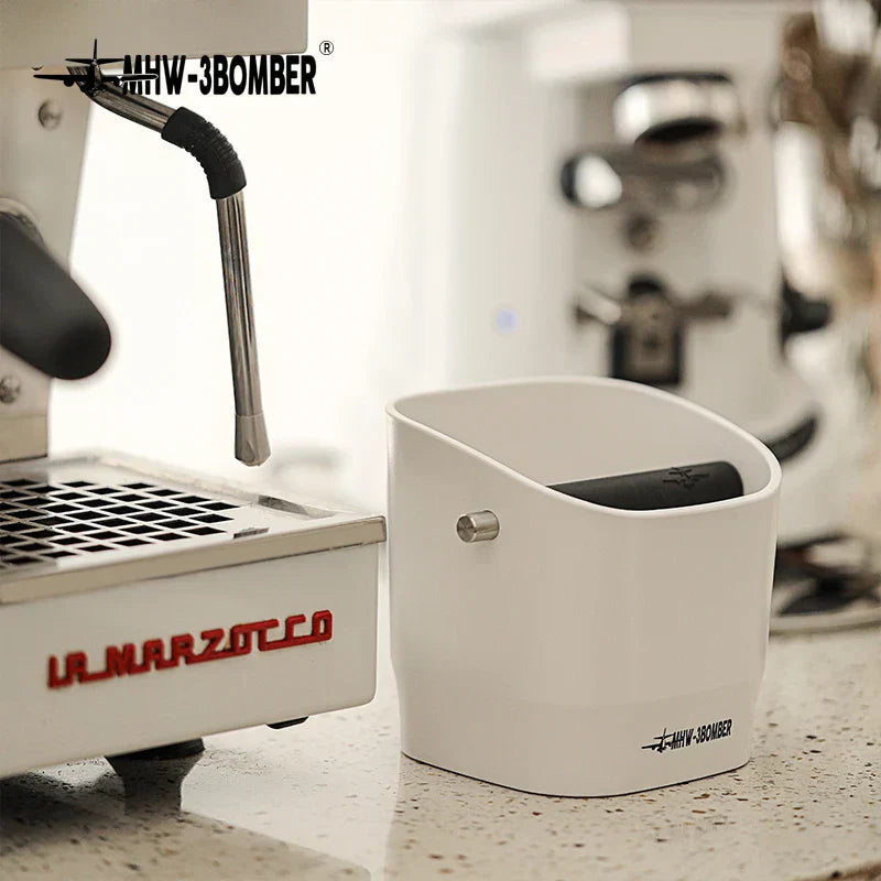 Hjemix | 0.9–1.2 l Espresso knock box, avtakbar knock bar og sklisikker base, firkantet kafferester avfall, barista desktop tilbehør
