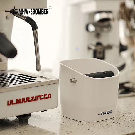Hjemix | 0.9–1.2 l Espresso knock box, avtakbar knock bar og sklisikker base, firkantet kafferester avfall, barista desktop tilbehør