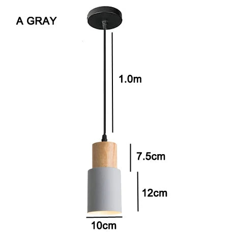 Hjemix | Nordisk LED Pendellamper Laget av Metall og Tre - Moderne Hengende Lamper for Spisestue og Kjøkken