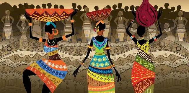 Hjemix | Pluss Størrelser Abstrakt Afrikansk Kvinne Lerret Maling