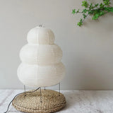 Hjemix | Japansk Wabi-Sabi tripod gulvlampe soverom nattbord stue spisestue studie loft dekor skrivebord lampe hvit rispapir bordlampe