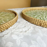 Hjemix | Lotus Leaf Rattan & Shell Fruktbolle Brett