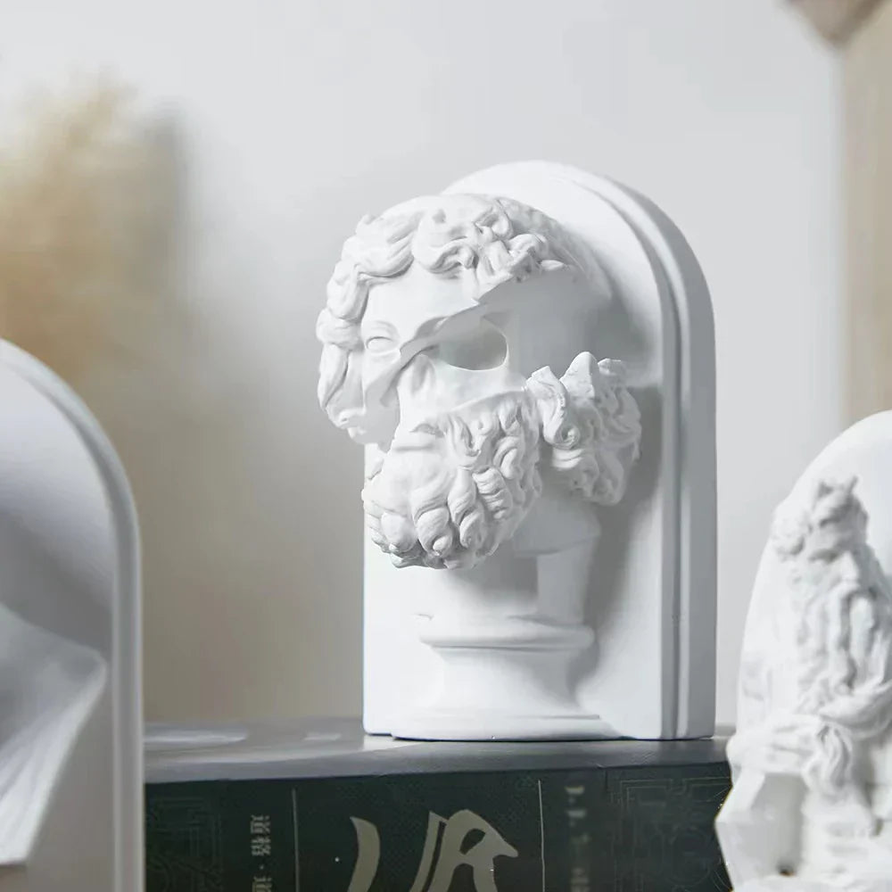 Hjemix | Nordisk INS Stil Karakter Gips Statue DIY Malt Skisse Fotografi Rekvisitter Bord Dekorasjoner Hjem Kunst Gips Dekorasjon