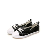Hjemix | 100% Ekte Lær Sko Kvinner Flate Casual Sko Myk Ku skinn Hvite Flats