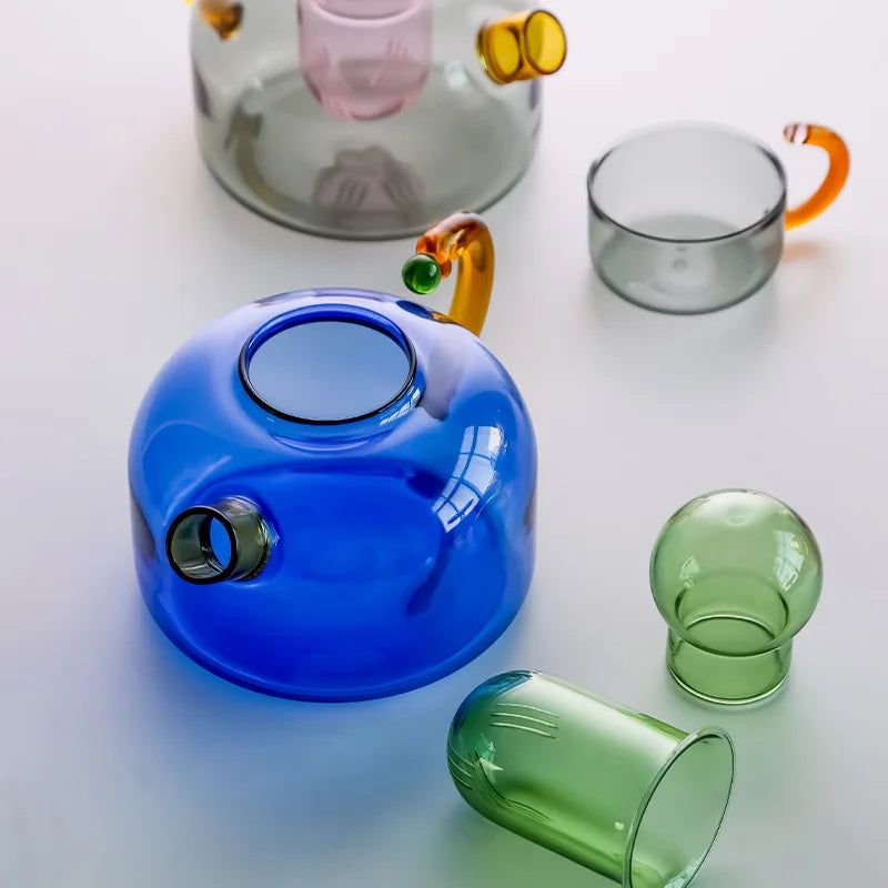 Hjemix | Kontrasterende Farge Glass Teasett