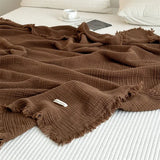 Hjemix | Ensfarget bomull sofa teppe