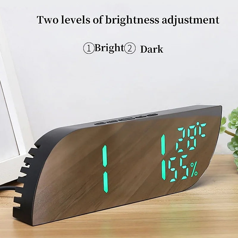 Hjemix | LED Digital Vekkerklokke med Dobbelt Skjerm & Ubegrenset Snooze
