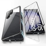 Hjemix | Metall Aluminiumlegering 360-deksel med sikkerhetslukking for Samsung Galaxy S24-S23 Serie