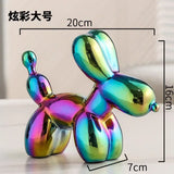 Hjemix | Nordisk Keramisk Ballonghund Skulptur Gull Dyre Dekorasjoner Statue Stue Ornament Kreativ Skrivebord Ornament Hjem Dekor