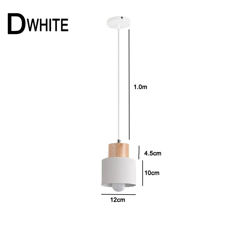 Hjemix | Nordisk LED Pendellamper Laget av Metall og Tre - Moderne Hengende Lamper for Spisestue og Kjøkken