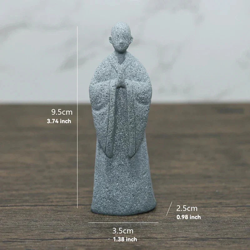 Hjemix | Buddha Stein Statue Liten Buddhiste Munker Tibetansk Buddhisme Figurer Zen Hage Ornament Meditasjon Hjem Akvarium Dekorasjon