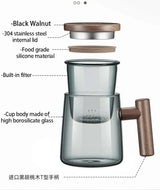 Hjemix | Ultramoderne Glass Te kopp med Filter og Lokk