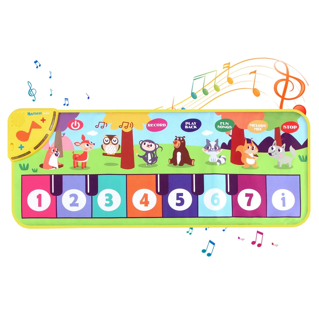 Multifunksjonell Musikalsk Dansematte for Småbarn - Interaktivt Piano Tastatur med Dyrelaterte Lyder, Pedagogisk Gave til Barn, Bærbar Moro!