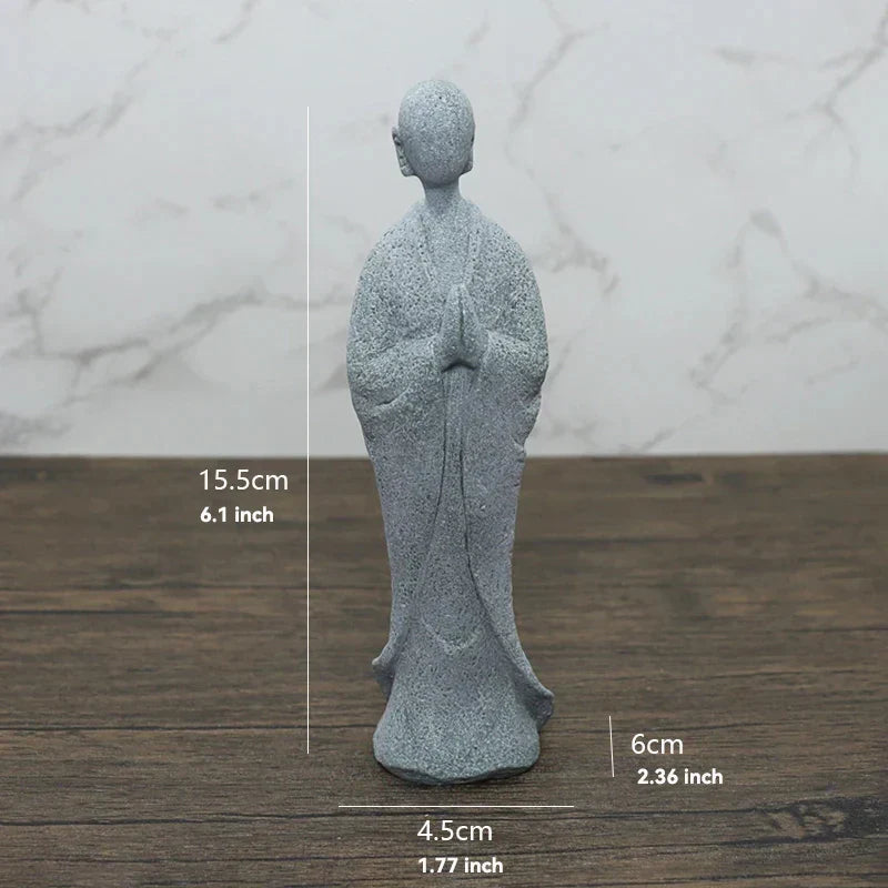 Hjemix | Buddha Stein Statue Liten Buddhiste Munker Tibetansk Buddhisme Figurer Zen Hage Ornament Meditasjon Hjem Akvarium Dekorasjon