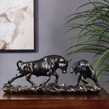 Hjemix | Feng Shui Bjørn og Okse Statue, Okse Figur, Samling Kuh Skulpturer Dyr