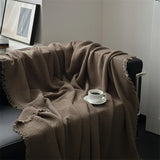 Hjemix | Ensfarget bomull sofa teppe