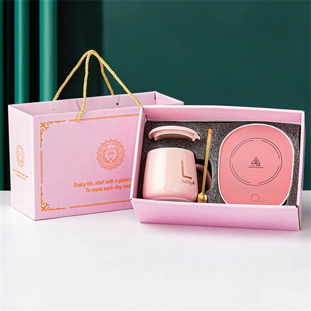 Hjemix | Smart keramisk krusvarmer koppunderlag varmepanel kaffioppvarming elektrisk krussett melk te oppvarming vann hjem kontor gave