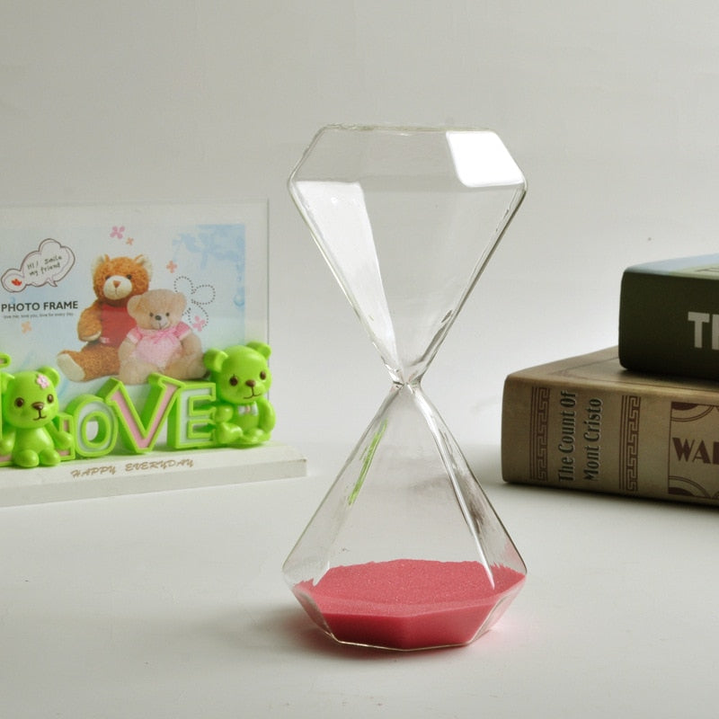 Hjemix | 5–60 Minutters diamant sandglass, sandglass, sandglass, barnegave, sandglass, hjemmeinnredning, tilgjengelig i flere fargealternativer