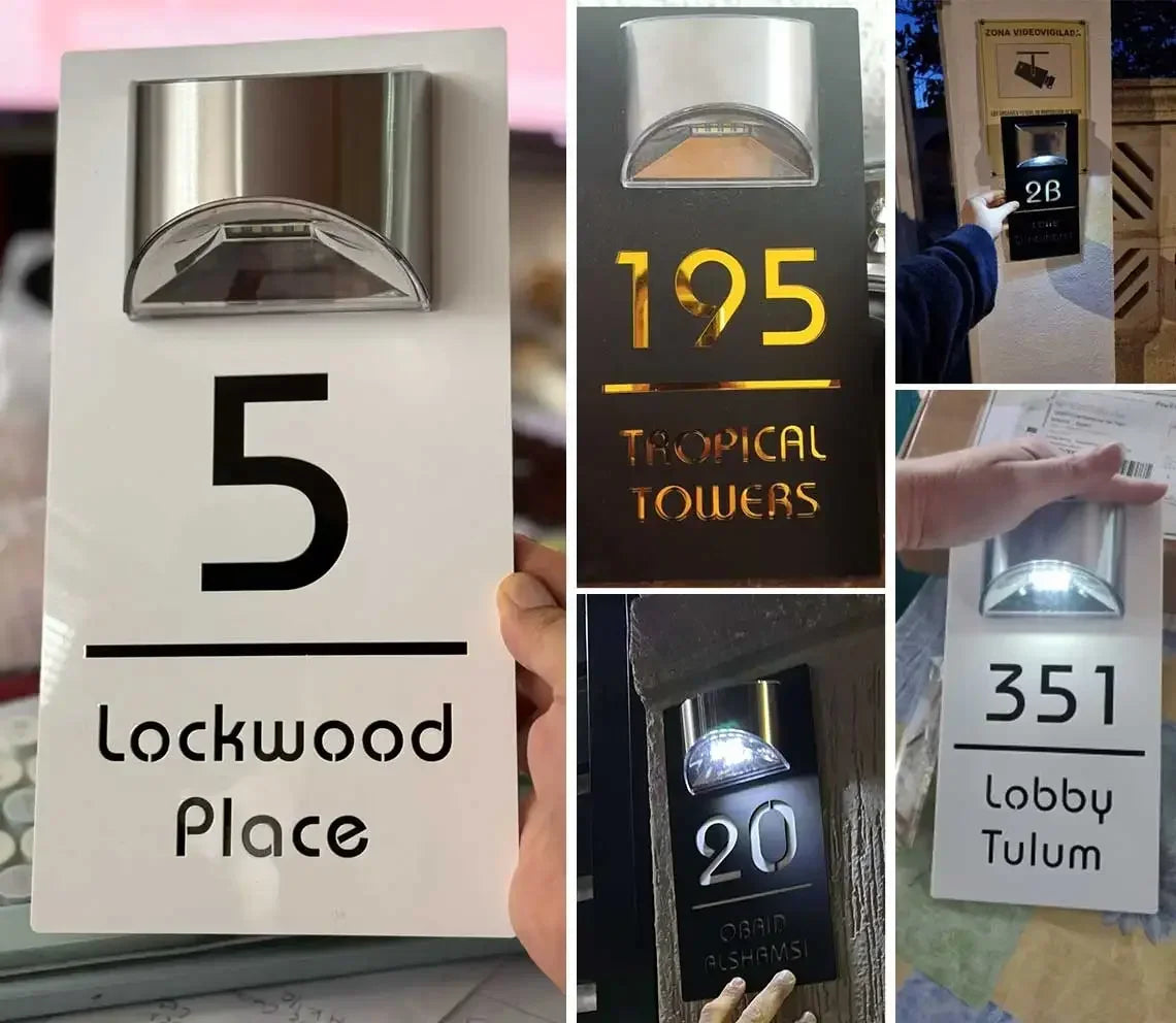 Hjemix | Tall - Tilpasset Husnummer Utendørs LED Solenergi