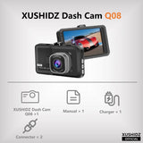 Hjemix | Q08 1080P Dash Cam med G-sensor - 170° Vidvinkelobjektiv & Super Nattseing