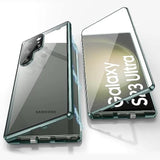 Hjemix | Metall Aluminiumlegering 360-deksel med sikkerhetslukking for Samsung Galaxy S24-S23 Serie