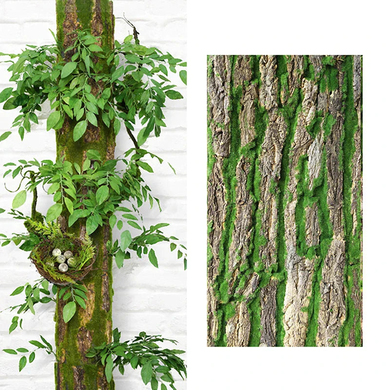 Hjemix | DIY Veggdekorasjon Grønn Plante Bark