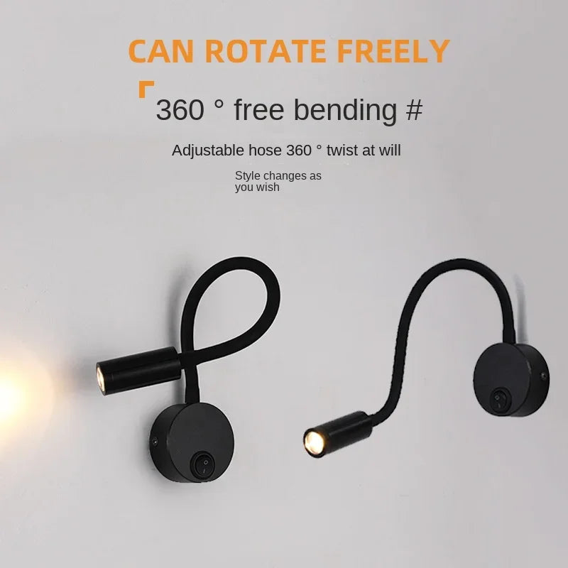 Hjemix | Allsidig LED Vegglampe: Moderne, Fleksibel, Perfekt for å Lese i Sengen