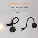 Hjemix | Allsidig LED Vegglampe: Moderne, Fleksibel, Perfekt for å Lese i Sengen