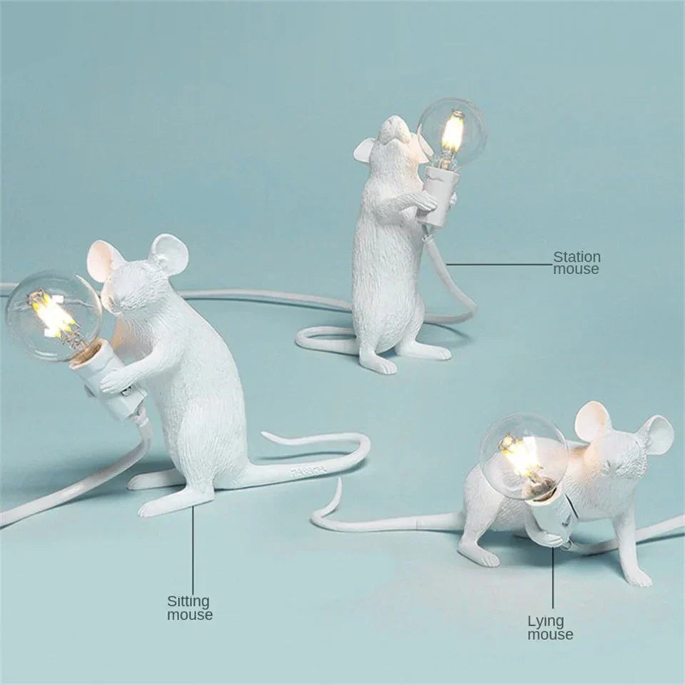 Hjemix | Moderne LED Dyre Bordlamper: Har resin, Katt, og Ekorn Nattlys