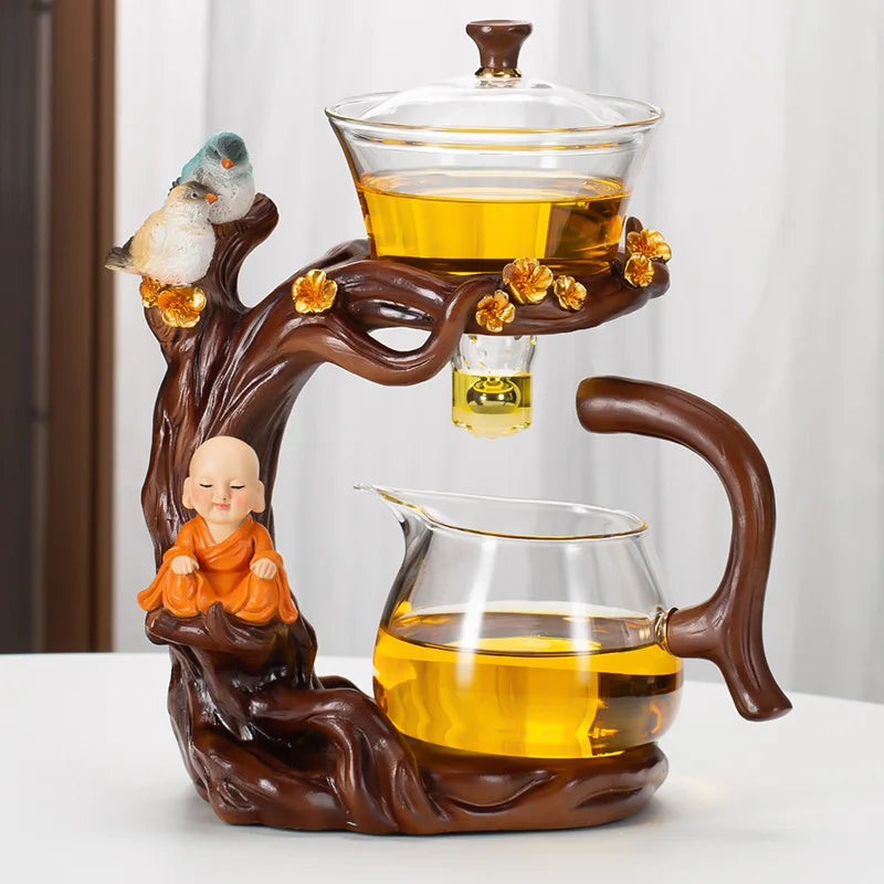 Hjemix | Kung Fu Tekanne Husholdnings Magnetisk Utvinning Semi-Automatisk Faul Tea Forberedelsesverktøy Glass Tedekketøy