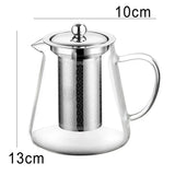 Hjemix | 450ml-950ml Varmeresistente Glass Tekanne – Rustfritt Stål Te-sil, Blomstekanne for Kung Fu Te-servise, Puer- og Oolong-te
