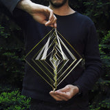 Hjemix | Dream Atellani Square Wave Spin for å avlaste magiske vindklokker for oppheng utendørs som solfangere for hagedekorasjon