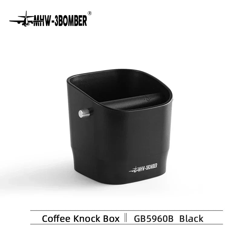 Hjemix | 0.9–1.2 l Espresso knock box, avtakbar knock bar og sklisikker base, firkantet kafferester avfall, barista desktop tilbehør