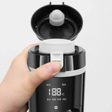 Hjemix | 12V/24V Smart Auto Varmebeholder - Elektrisk vannkoker med temperaturkontroll, rustfritt stål 500ML oppvarmet smart kopp for oppvarming av vann