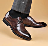 Hjemix | Herresko i lær Stilige herresko Spisse Oxford bryllups lær herresko Gentlemans kontorsko