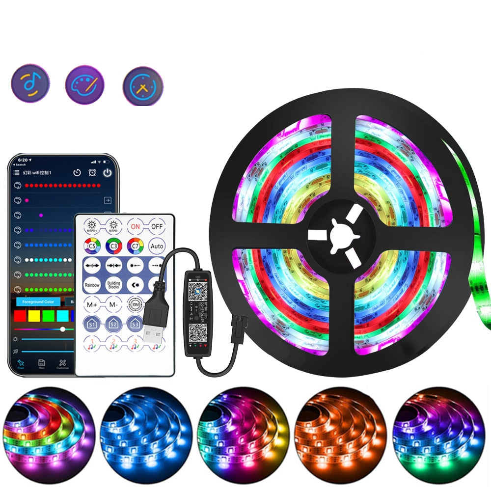 Hjemix | 1M-20M RGB LED Lysstripe 5V LED
