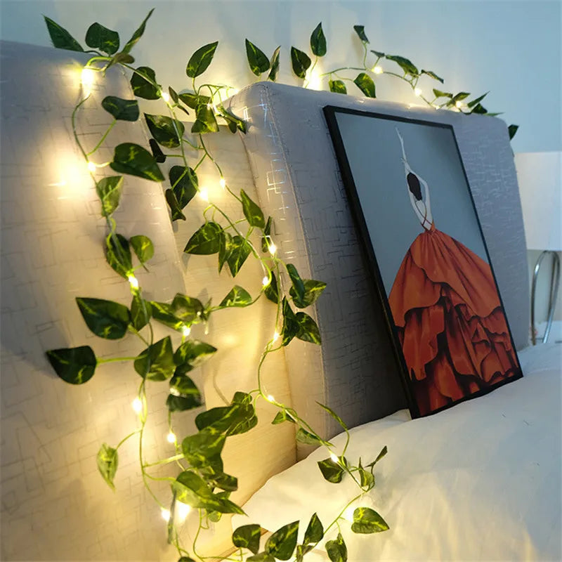 Hjemix | Kunstige vinplanter med LED-lamper for oppheng