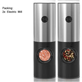 Hjemix | Elektrisk automatisk pepper- og saltkvern med LED-lys og justerbar maling - Perfekt for kjøkkenet eller restauranten