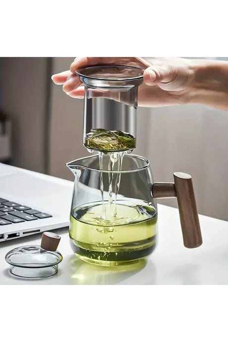 Hjemix | Glass Kanne med Trehåndtak