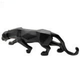 Hjemix | Panther Statue, Dyrefigur, Abstrakt Geometrisk Stil, Harpiks, Leopard Skulptur, Hjemmekontor, Skrivebord Dekorasjon, Håndverk