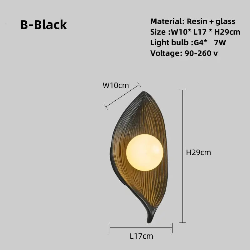 Hjemix | Vegglampe LED blad gull Elegant